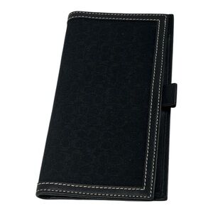 Coach Checkbook cover black allover coach print